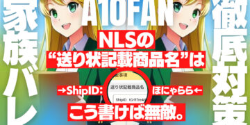 NLSの「送り状に記載する商品名」は『ShipID: tGrR7re4df』にすれば家族バレも配達員によるアダルトグッズバレもせず購入できる